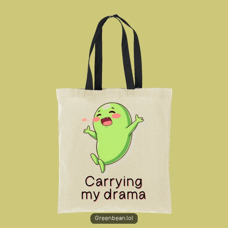 Funny Dramatic Dive Green Bean Tote Bag - Carry Your Laughs in Style