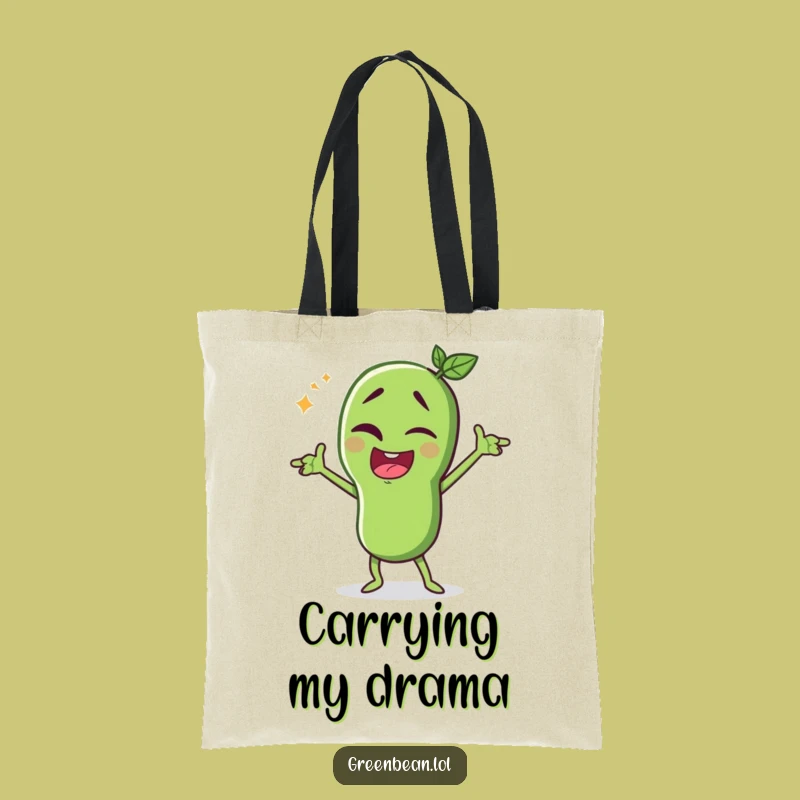 Funny Green Bean Fashion Tote: Winking Performer Bag - Excellent Funny Gift!