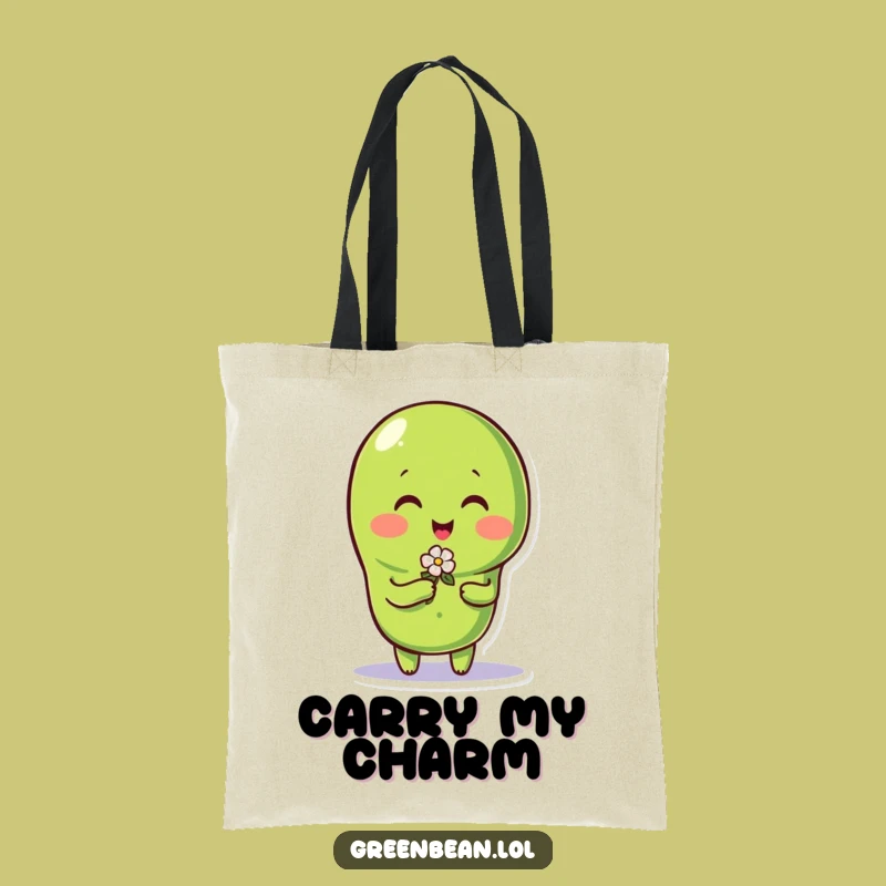 Funny Green Bean Flower Tote Bag: Carry Charm and Laughs!
