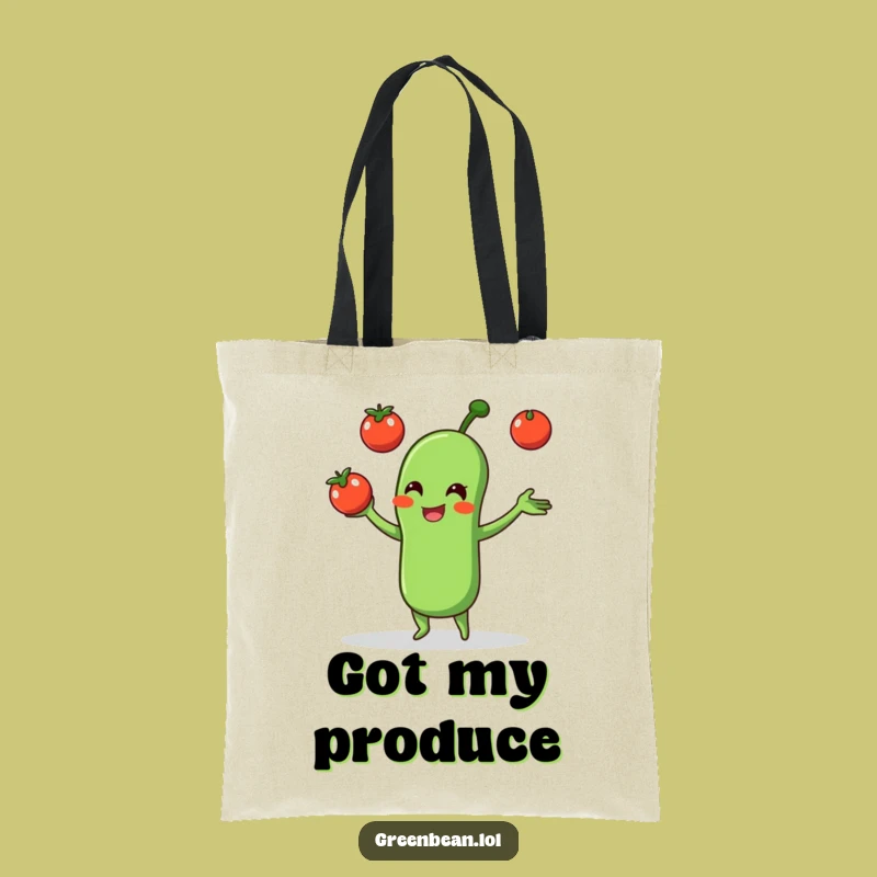 Funny Green Bean Juggling Tomatoes Tote Bag: Carry Your Laughs in Style