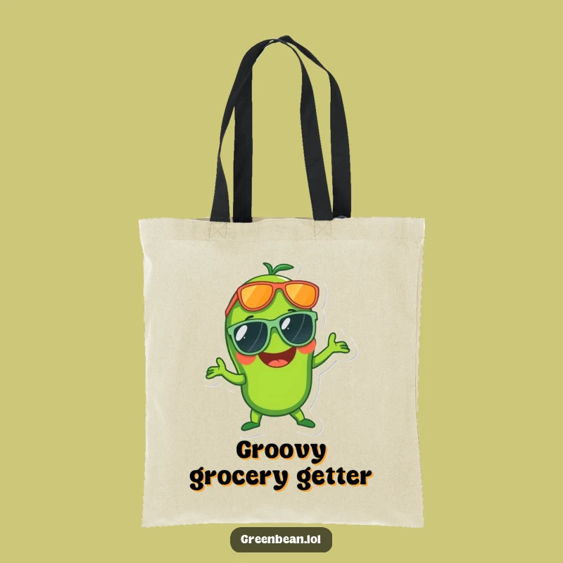 Funny Disco Green Bean Tote Bag: Carry Your Grooves Everywhere