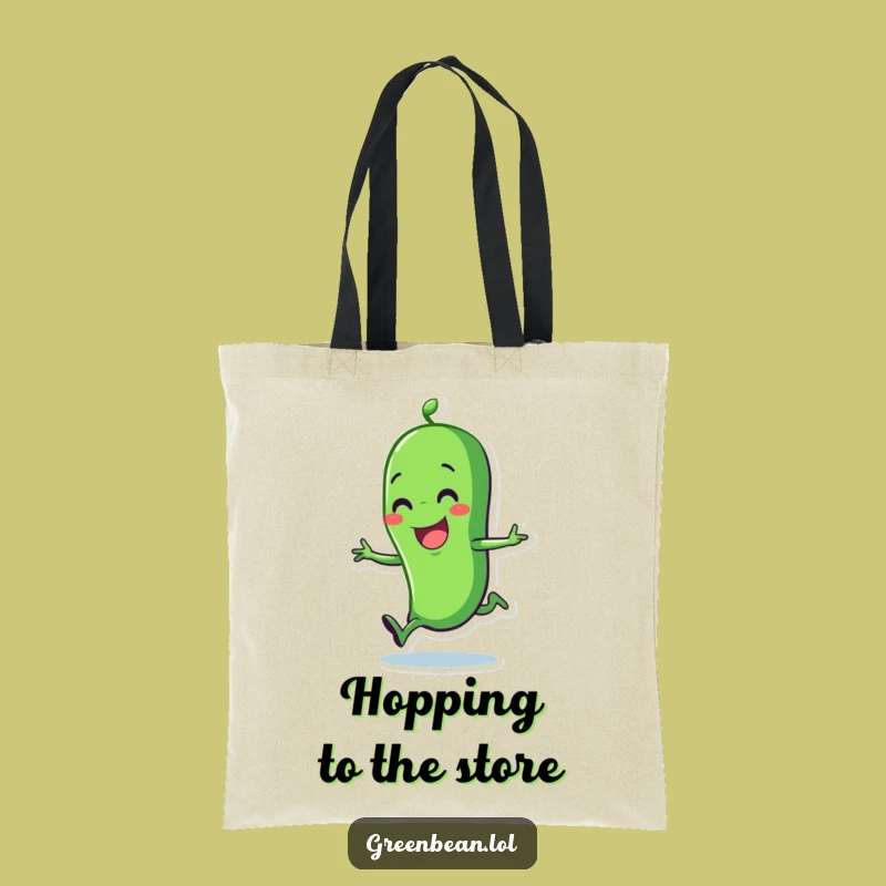 Funny Happy Bean Tote Bag: Hopping Design, Practical Funny Gift!