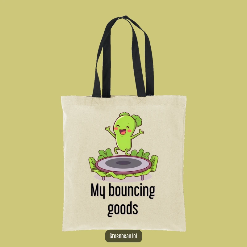 Funny Green Bean Trampoline Tote Bag: Carry Your Fun!