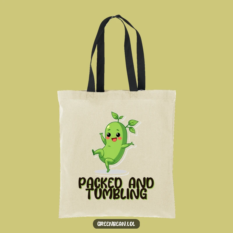 Funny Cartwheel Green Bean Tote Bag - Carry Your Fun Everywhere