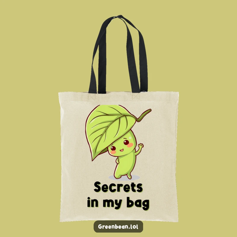 Funny Hide-and-Seek Green Bean Tote Bag: Playful Carry-All, Ideal Funny Gift